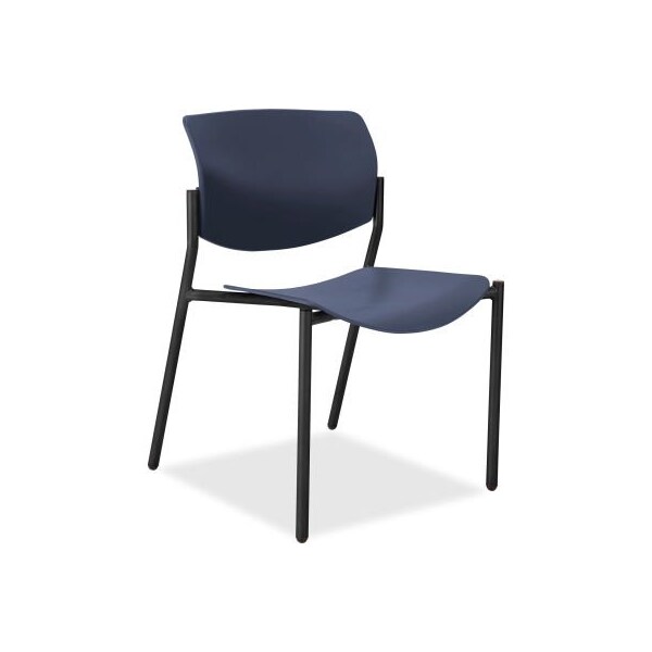 Lorell Stacking Chairs - Plastic - Midnight Blue - Set of 2